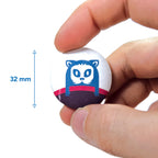 badge Charuma bleu métal finition matte