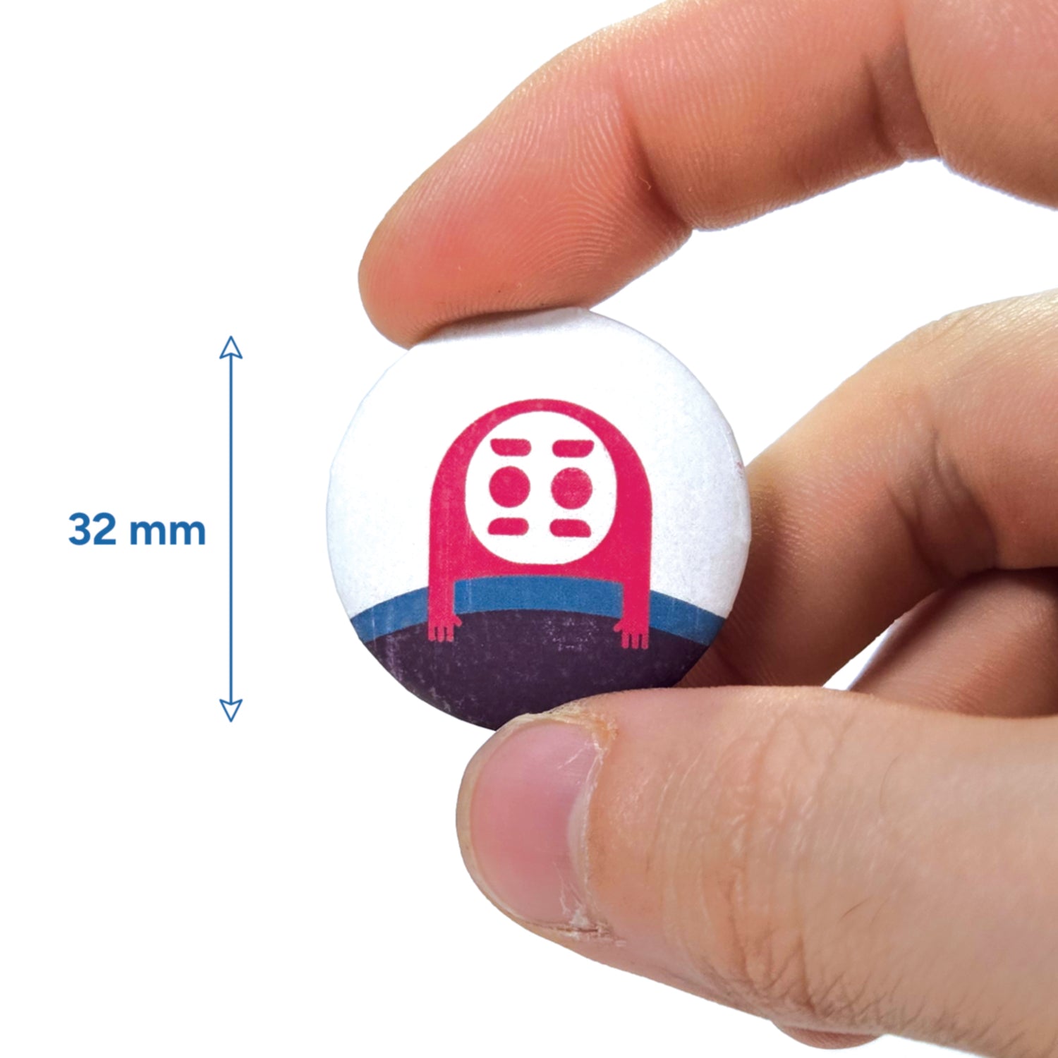badge Charuma rouge métal finition matte