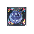 badge métal finition matte ballon bleu viva catrina