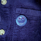 badge métal finition matte ballon bleu viva catrina