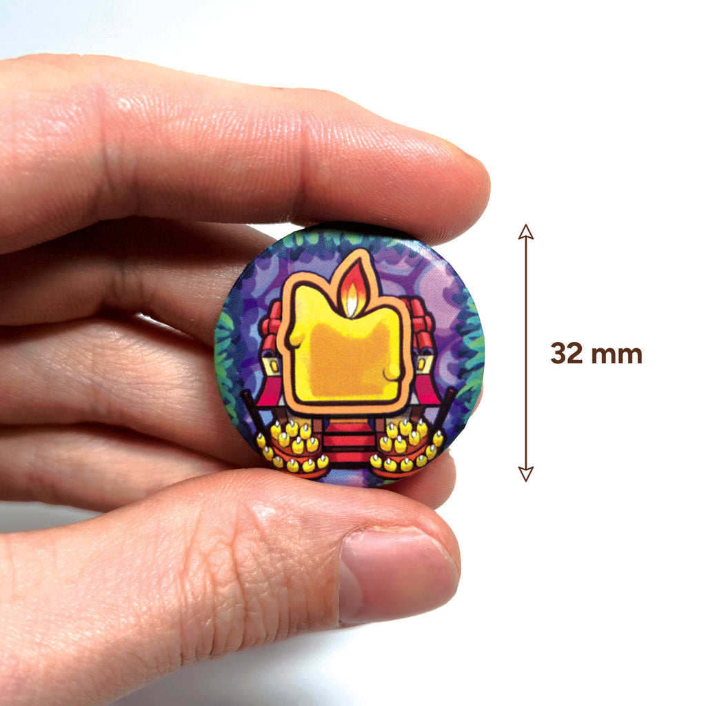 badge métal finition matte bougie viva catrina