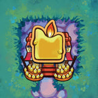 badge métal finition matte bougie viva catrina