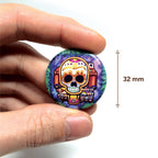 badge métal finition matte calavera viva catrina