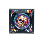 badge métal finition matte calavera viva catrina