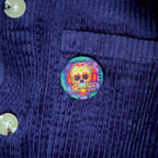 badge métal finition matte crane viva catrina