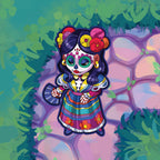 badge métal finition matte catrina viva catrina