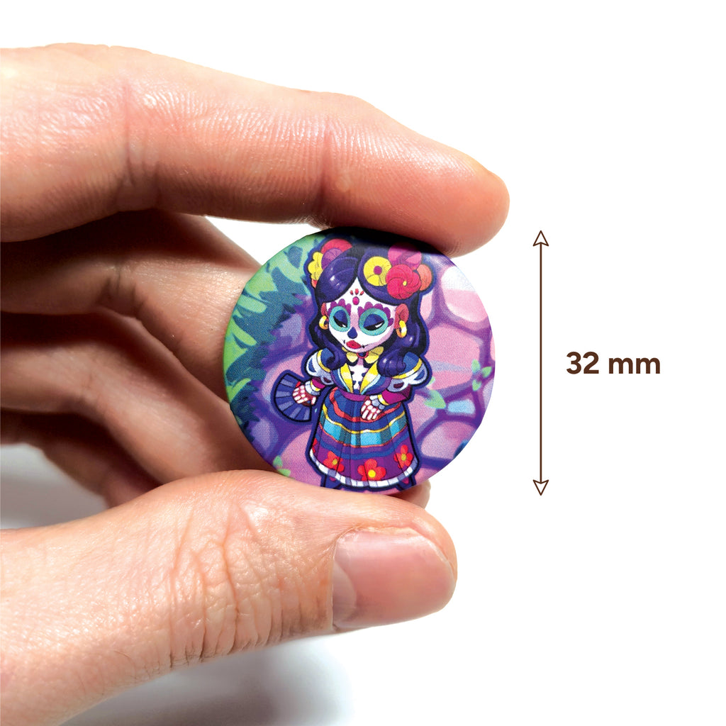 badge métal finition matte catrina viva catrina