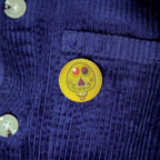 badge métal finition matte ballon jaune viva catrina