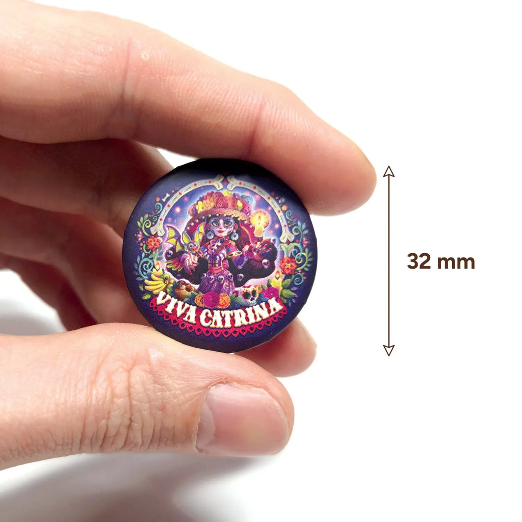 badge métal finition matte logo viva catrina