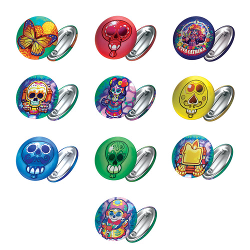 badge métal finition matte lot 10 modeles viva catrina