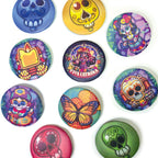 badge métal finition matte lot 10 modeles viva catrina
