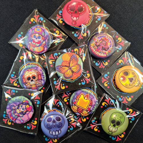 badge métal finition matte lot 10 modeles viva catrina