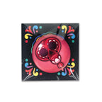 badge métal finition matte ballon rouge viva catrina