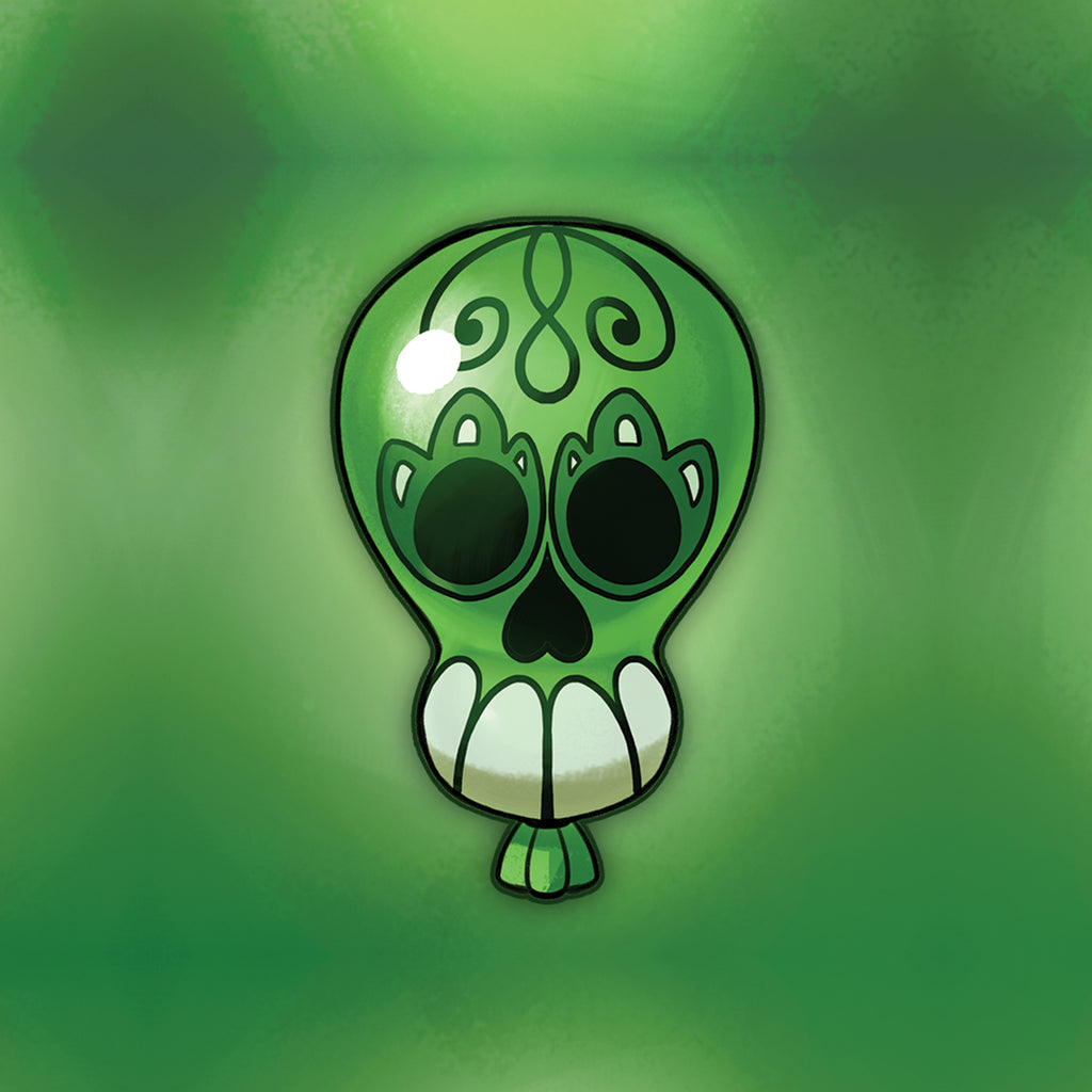 badge métal finition matte ballon vert viva catrina