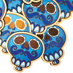 tas de magnet en bois bleu viva catrina