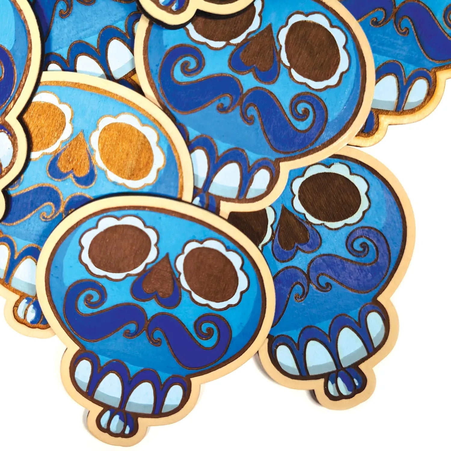 tas de magnet en bois bleu viva catrina