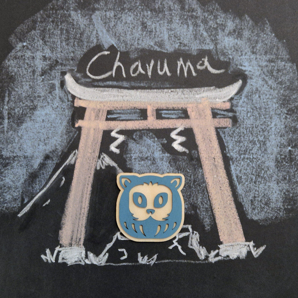 magnet charuma bleu en bois avec découpe laser