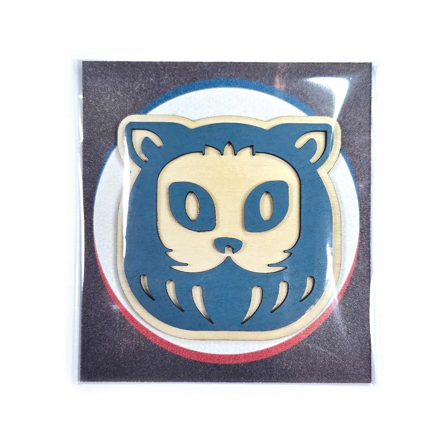 magnet charuma bleu en bois avec découpe laser