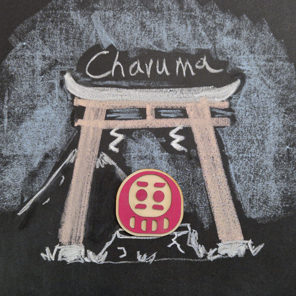 magnet charuma rouge en bois avec découpe laser