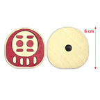 magnet charuma rouge en bois avec découpe laser