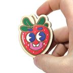Magnet Fraise Miams en bois découpe laser