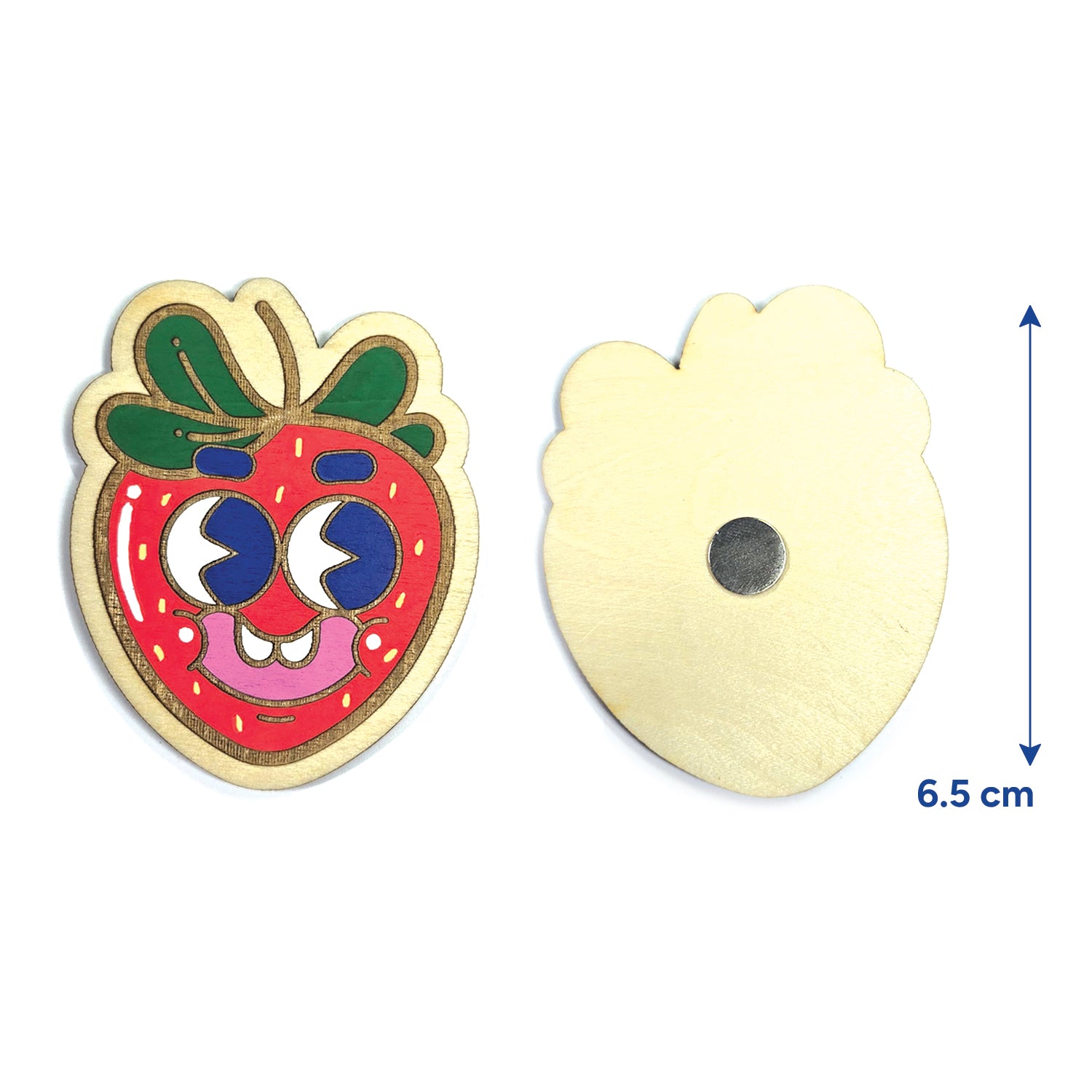 Magnet Fraise Miams en bois découpe laser