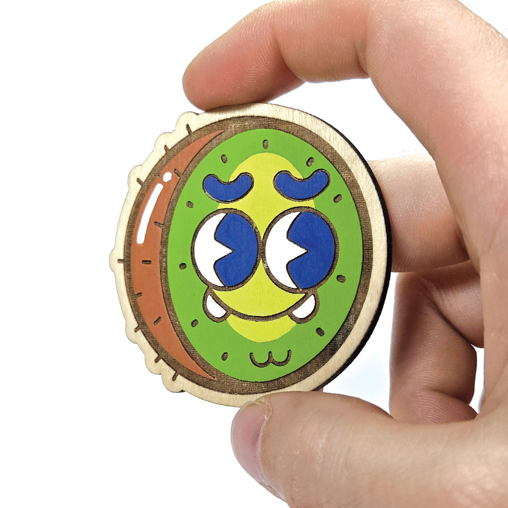 Magnet Kiwi Miams en bois découpe laser