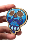 magnet en bois bleu viva catrina