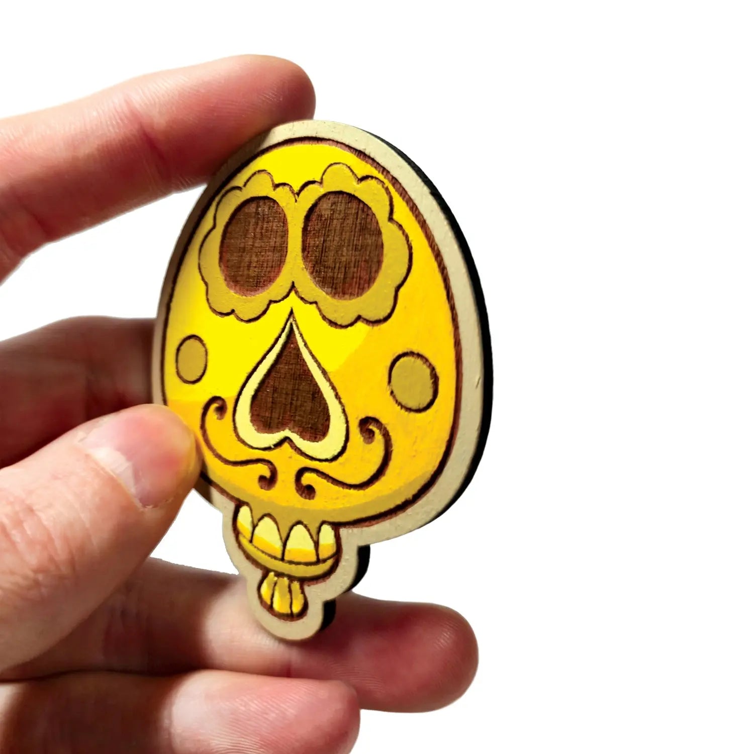 magnet en bois jaune viva catrina