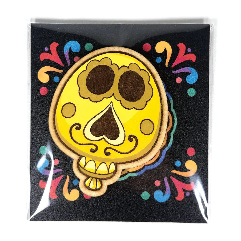 magnet en bois jaune viva catrina