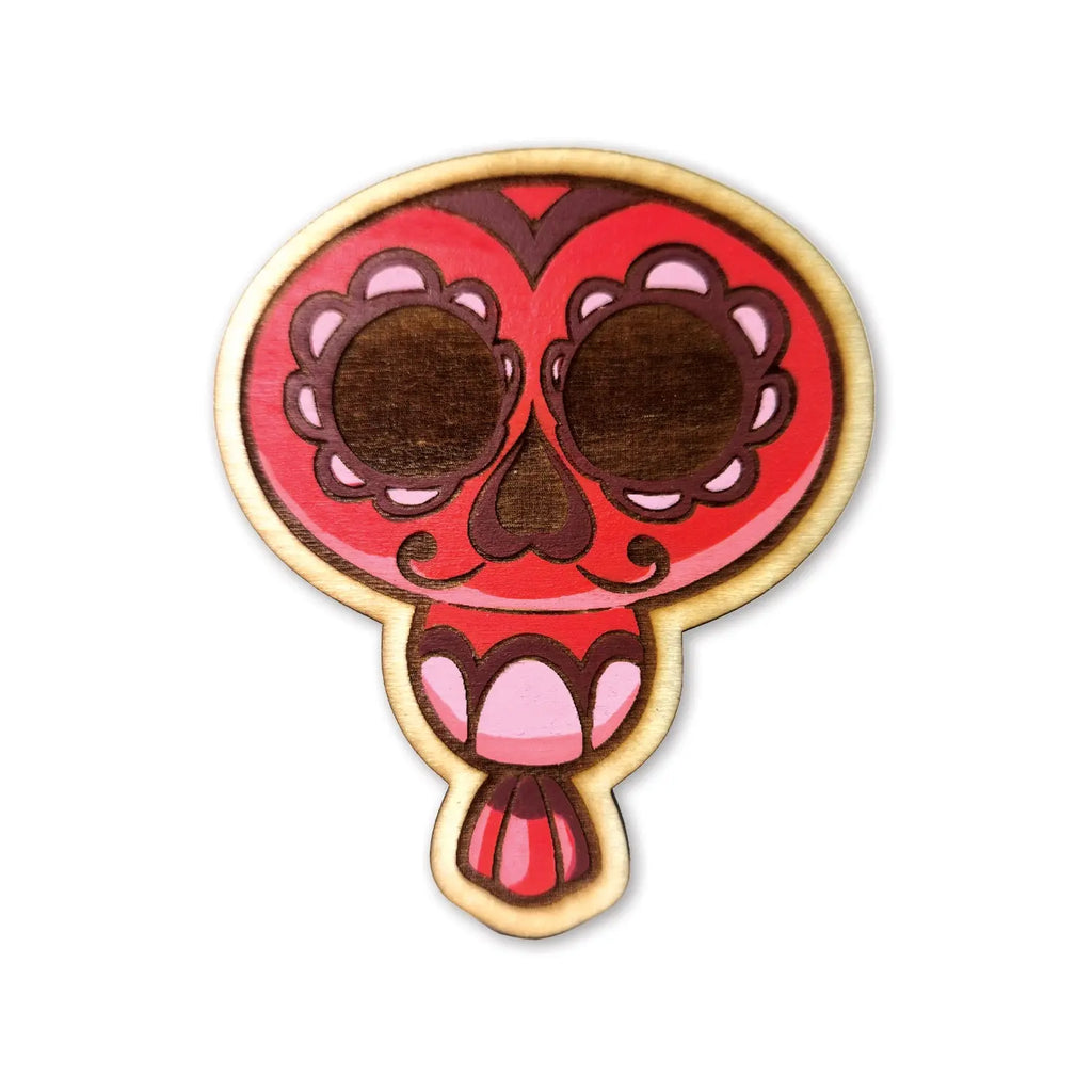 magnet en bois rouge viva catrina