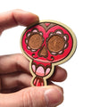 magnet en bois rouge viva catrina