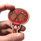 magnet en bois rouge viva catrina