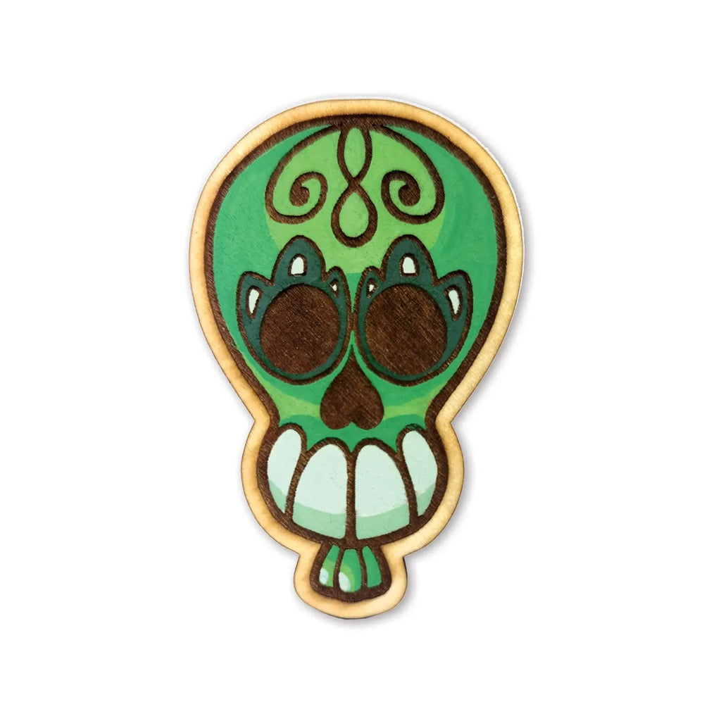 magnet en bois vert viva catrina