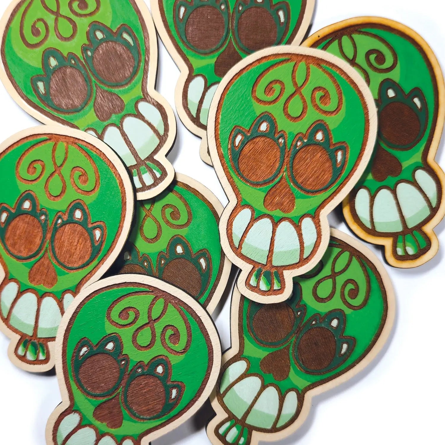 tas de magnet en bois vert viva catrina