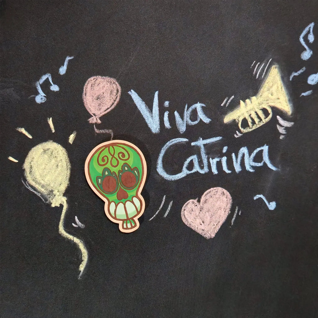 mise en situation magnet en bois vert viva catrina