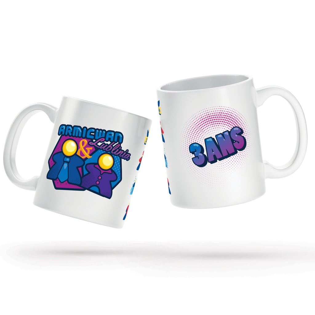 Mug d'anniversaire des 3 ans de la chaine twitch armicwan - mockup