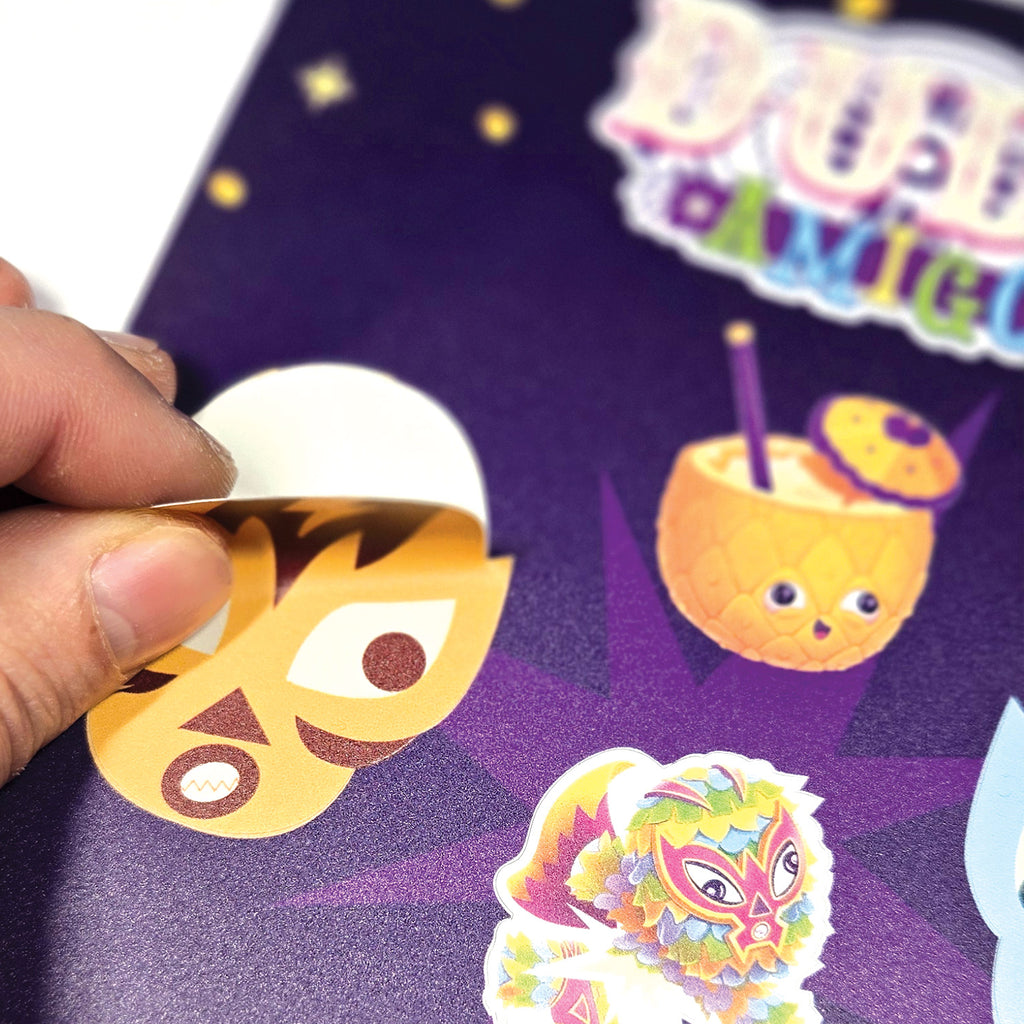 Planches de 23 stickers Dudo Amigo 2 formats A5
