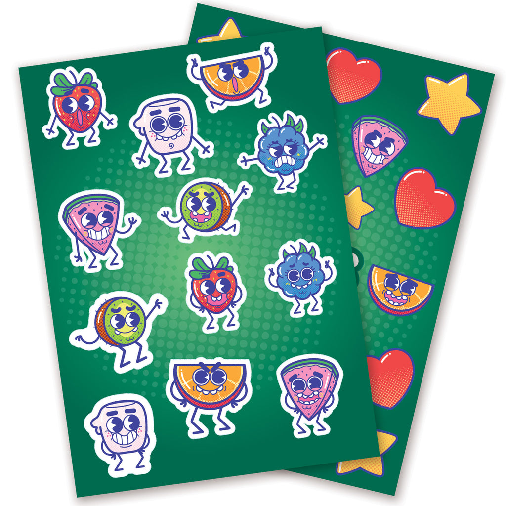 Planches de 32 stickers Miams 2 formats A5