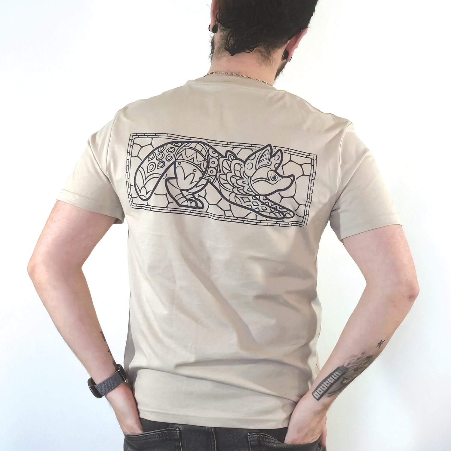 modèle homme dos t-shirt renard Viva Catrina