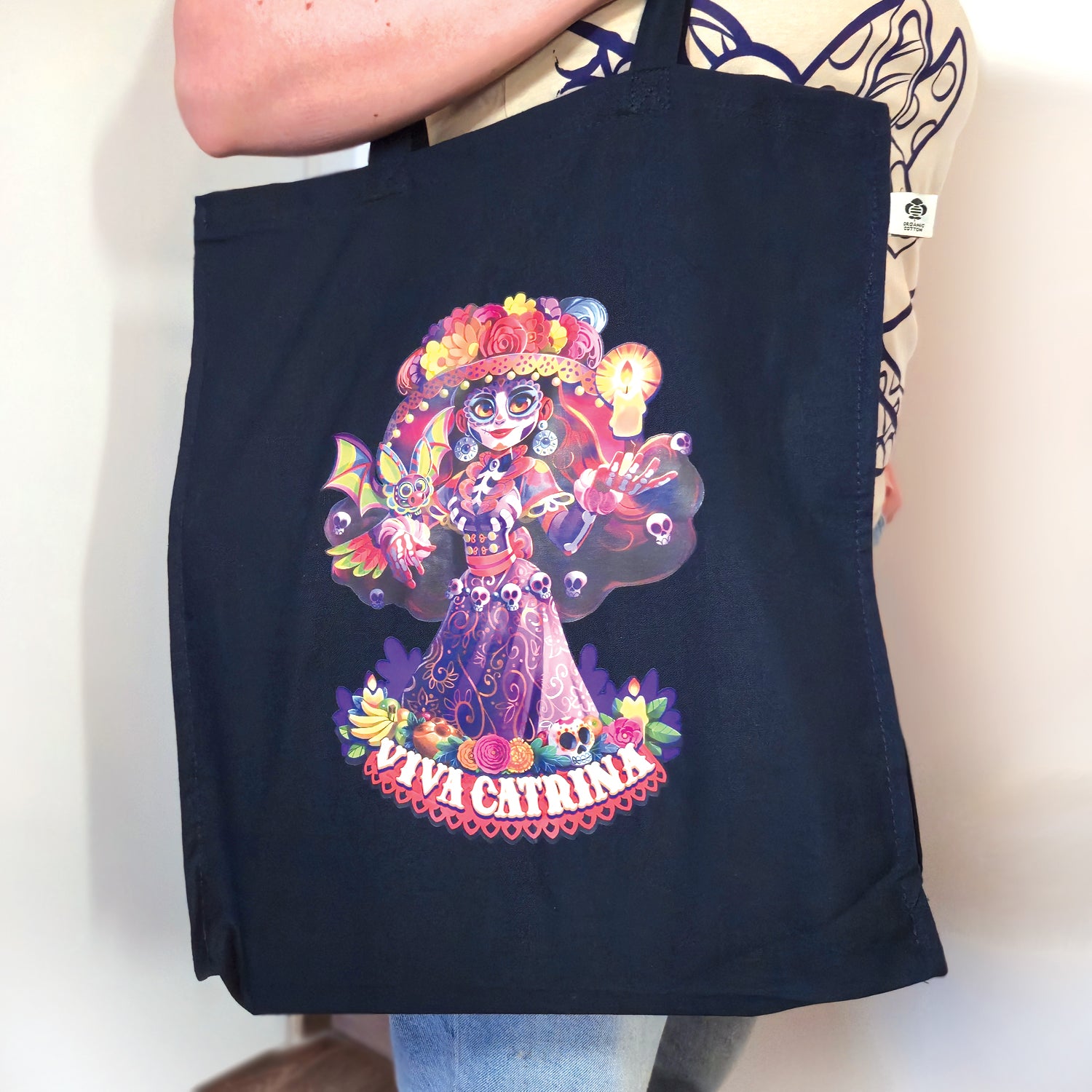 tote bag viva catrina porté